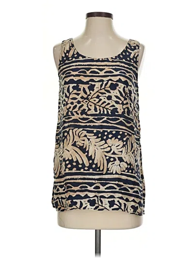 Pre-owned Compagnie Internationale Express Sleeveless Silk Top Gold Strapless Neckline Tops