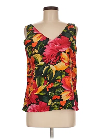 Pre-owned Compagnie Internationale Express Sleeveless Silk Top Orange Strapless Neckline Tops