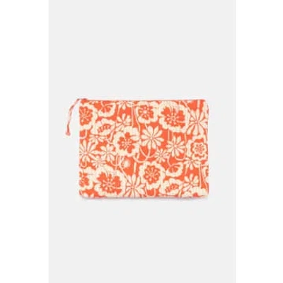 Compañía Fantástica Beach Flower Pouch Bag In Orange