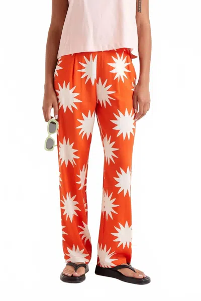 Compañía Fantástica Big Sun Printed Pants In Orange In Multi