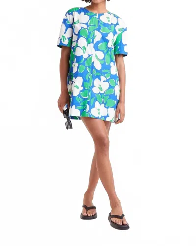 Compañía Fantástica Bosco Print Shift Mini Dress In Blue Multi