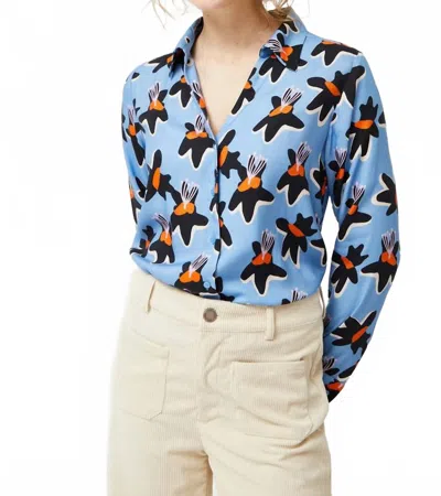 Compañía Fantástica Calatea Floral Print Shirt In Blue