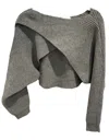 Compañía Fantástica Crisscross Knit Sweater In Grey In Grey