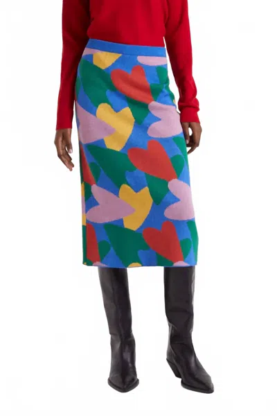 Compañía Fantástica Cupid Print Midi Skirt In Multicolor