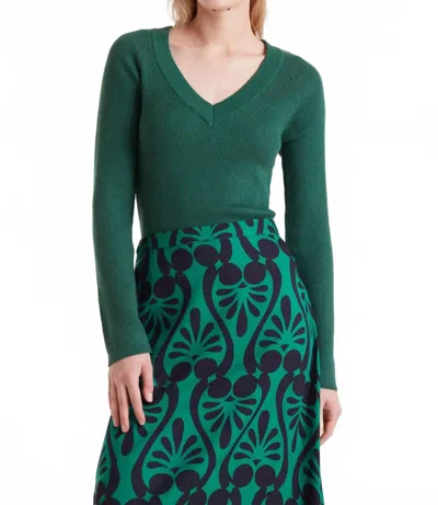 Compañía Fantástica Deep V-neck Sweater In Green
