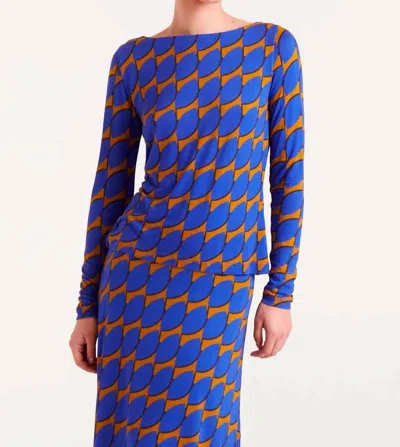 Compañía Fantástica Geometric Print Top In Blue