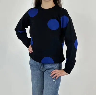 Compañía Fantástica Kids' Girl's Dots Sweater In Blue In Multi
