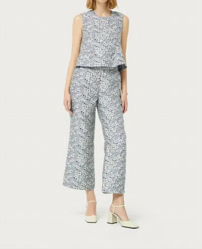 Compañía Fantástica Jacquard Pant In Flowers In Gray