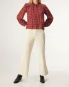 Compañía Fantástica Jenna Retro Geometric Print Blouse In Red In Multi