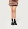 Compañía Fantástica Knit Plaid Skirt In Orange Plaid In Multi