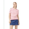 COMPAÑÍA FANTÁSTICA KNITTED T-SHIRT IN PINK & WHITE STRIPES