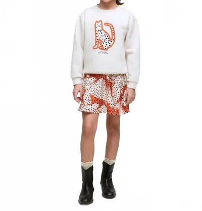 Compañía Fantástica Kids' Leopard Print Sweatshirt In White