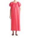 Compañía Fantástica Long Puff Sleeve Dress In Fuchsia In Pink