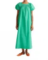 Compañía Fantástica Long Puff Sleeve Dress In Green In Green