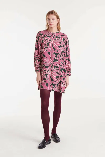 Compañía Fantástica Long Sleeve Dress In Pasture Print In Multi