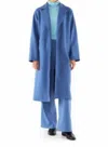Compañía Fantástica Midi Coat With Lapel Collar In Blue In Blue