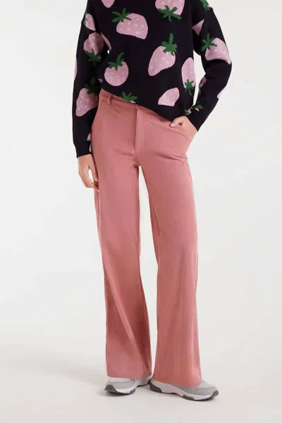 Compañía Fantástica Mid-rise Corduroy Pants In Pink