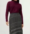 Compañía Fantástica Mock Neck Flared Jersey Sweater In Aubergine In Purple