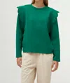 Compañía Fantástica Neoprene Scalloped Sweatshirt In Green