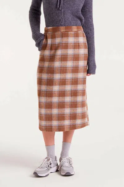 Compañía Fantástica Plaid Midi Skirt In Pattern In Multi