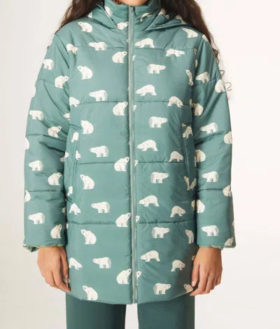 Compañía Fantástica Polar Bear Print Coat In Green