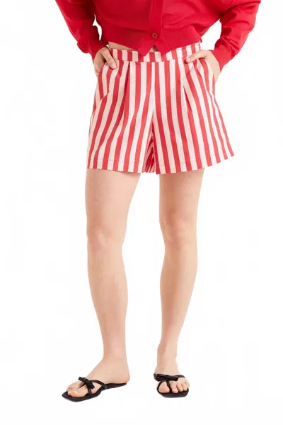 Compañía Fantástica Red/white Striped Shorts