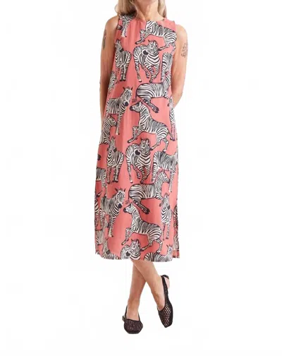 Compañía Fantástica Safari Print Midi Dress In Conversational In Pink