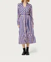 Compañía Fantástica Serpentine Midi Shirt Dress In Stripes 1 In Multi