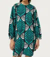 Compañía Fantástica Short Dress With Large Brigitte Print In Geometric 5 In Multi