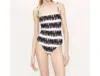 Compañía Fantástica Squiggle Swimsuit In Black/white In Multi
