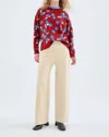 Compañía Fantástica Straight Leg Knit Pants In Ivory In Multi