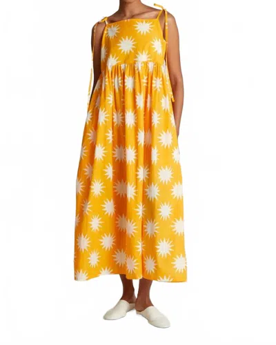 Compañía Fantástica Strappy Maxi Dress In Big Sun Yellow In Multi