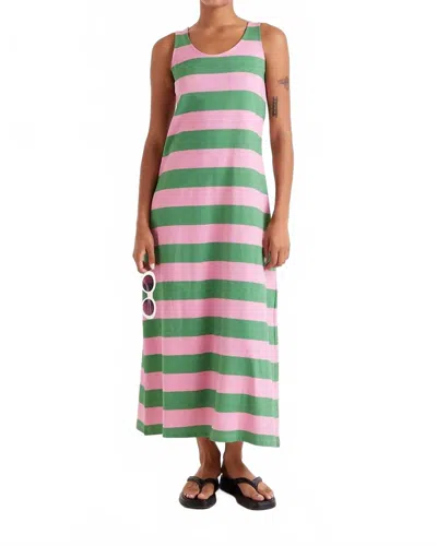 Compañía Fantástica Striped Maxi Dress In Pink And Green In Multi