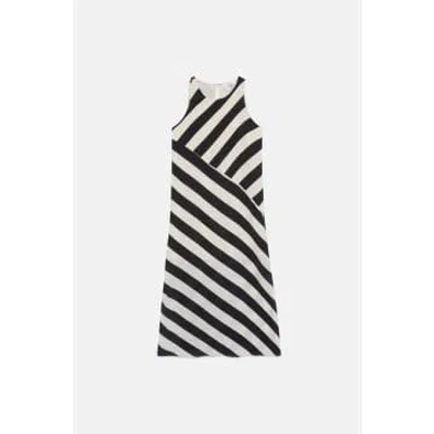 Compañía Fantástica Striped Sleeveless Dress In White