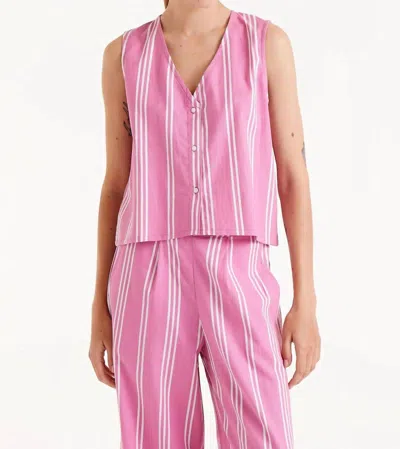 Compañía Fantástica Striped Top In Pink