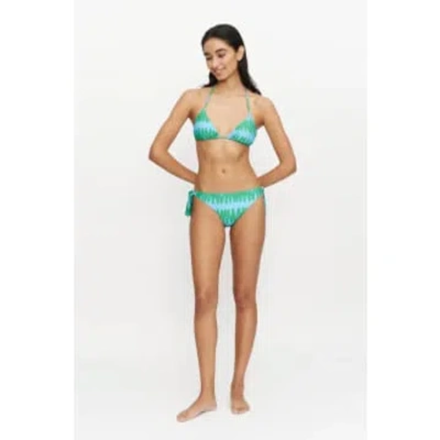 Compañía Fantástica Summer Vibes Striped Bikini Bottom In Green