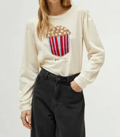 Compañía Fantástica Tufted Popcorn Sweater In Cream