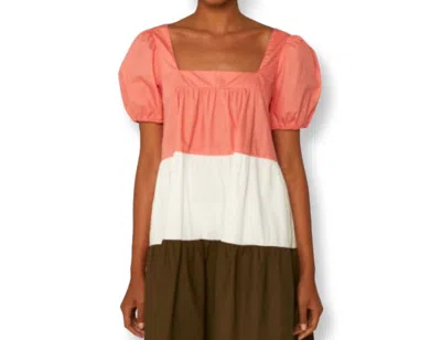 Compañía Fantástica Women's Color Block Dress In Pink White Brown In Multi