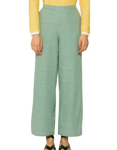 Compañía Fantástica Women's Gingham Trousers In Green