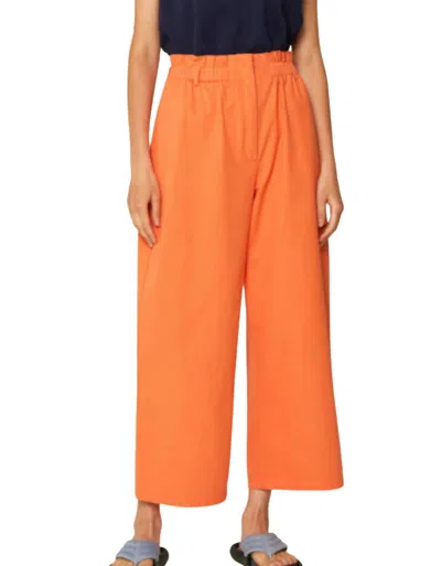 Compañía Fantástica Women's High Waisted Twill Cropped Trousers In Orange