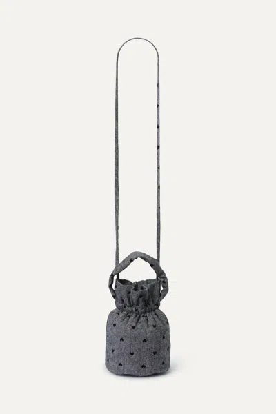 Compañía Fantástica Women's Tweed Love Bucket Bag In Grey In Gray