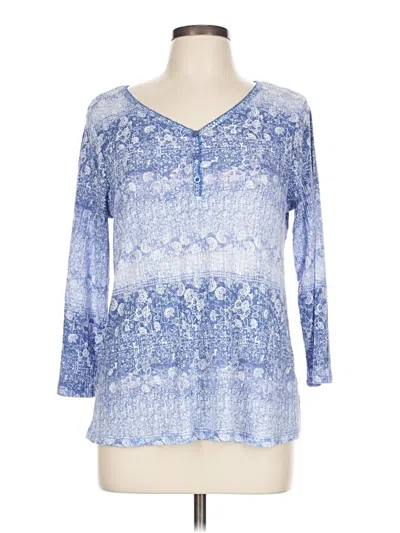 Pre-owned Company Ellen Tracy 3/4 Sleeve Blouse In Blue