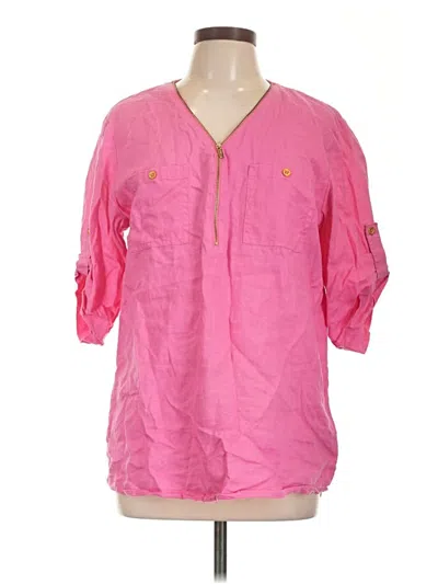 Pre-owned Company Ellen Tracy 3/4 Sleeve Blouse In Pink