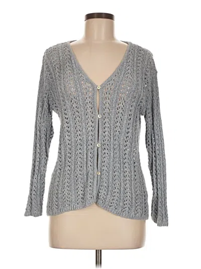 Pre-owned Company Ellen Tracy Long Sleeve Blouse In Gray