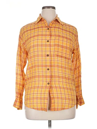 Pre-owned Company Ellen Tracy Long Sleeve Button Down Shirt In Yellow