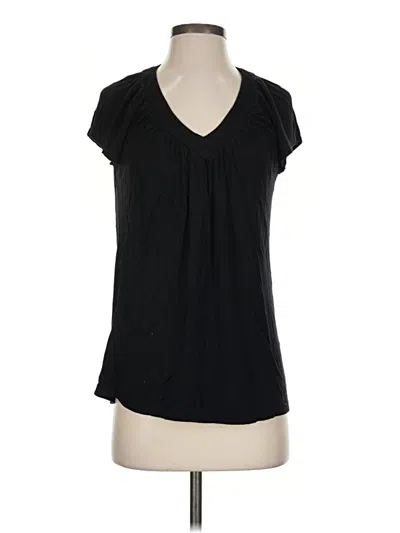 Pre-owned Company Ellen Tracy Short Sleeve Top Black Scoop Neck Tops