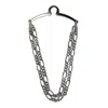 Competition Inc. Men's Double Figaro Style Link Tie Chain In Silver