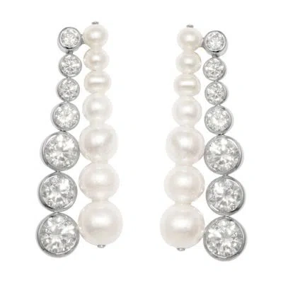 Completed Works Pearled Earrings In Silver