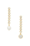 COMPLETEDWORKS 18K GOLD PLATED, FRESHWATER PEARL & CUBIC ZIRCONIA EARRING