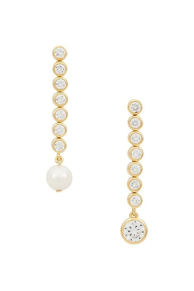 Completedworks 18k Gold Plated, Freshwater Pearl & Cubic Zirconia Earring